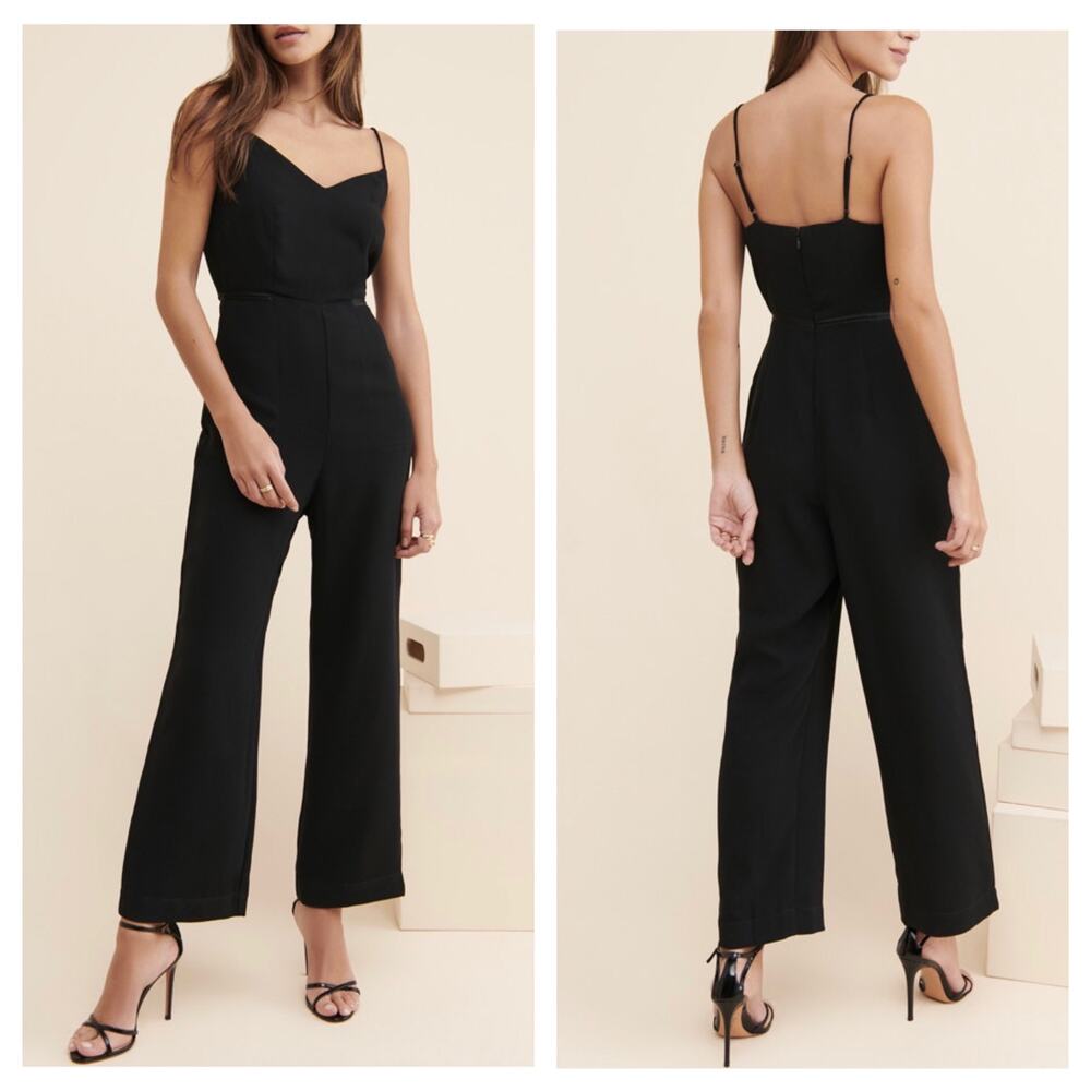 Anthropologie Maeve Magdalena Jumpsuit Size 12 Black Sleeveless Classic Cocktail - Picture 14 of 14